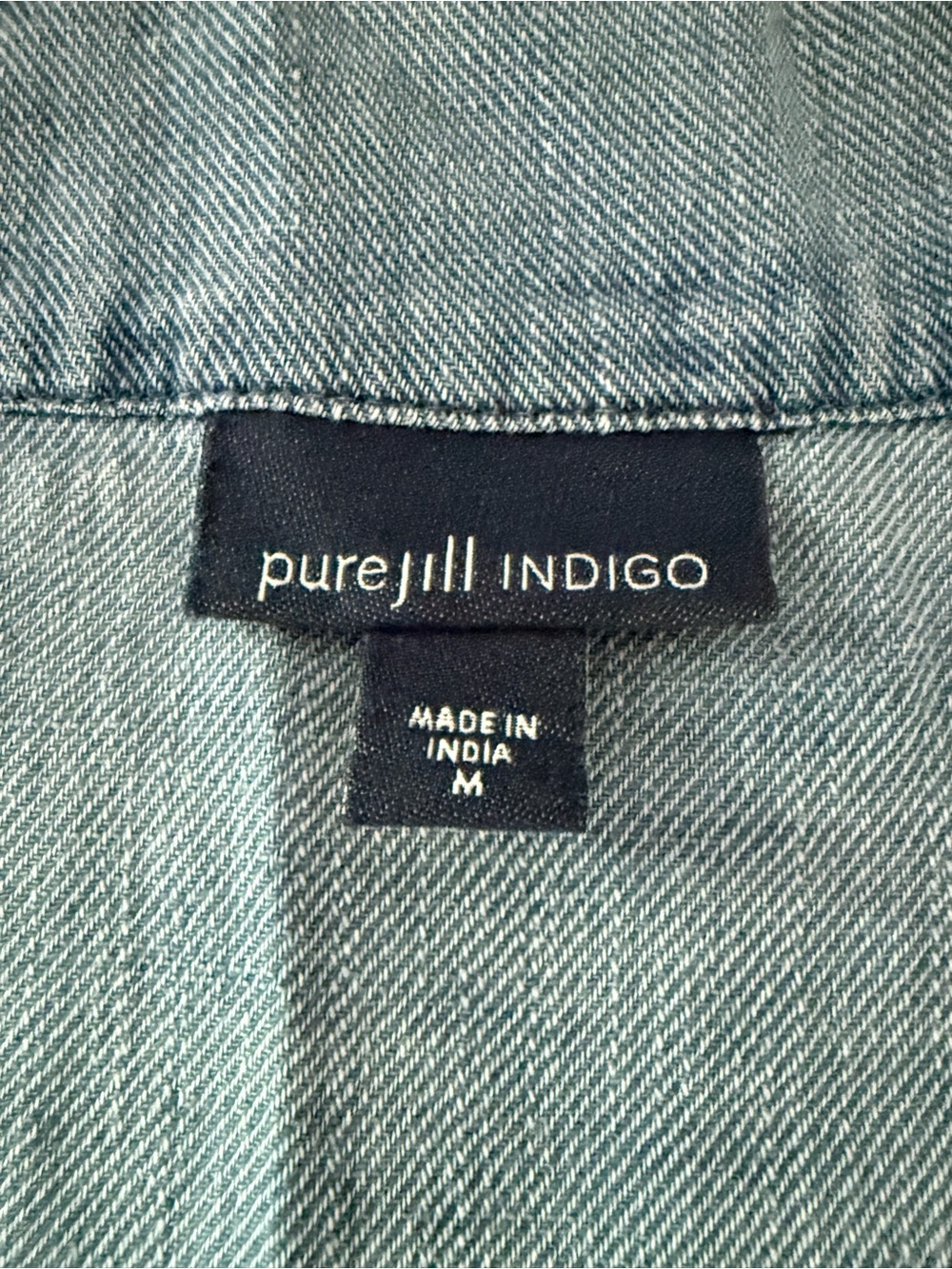 Pure Jill Indigo J Jill 100% Cotton Apron Pinafore Jumper Maxi Dress M - Picture 5 of 14